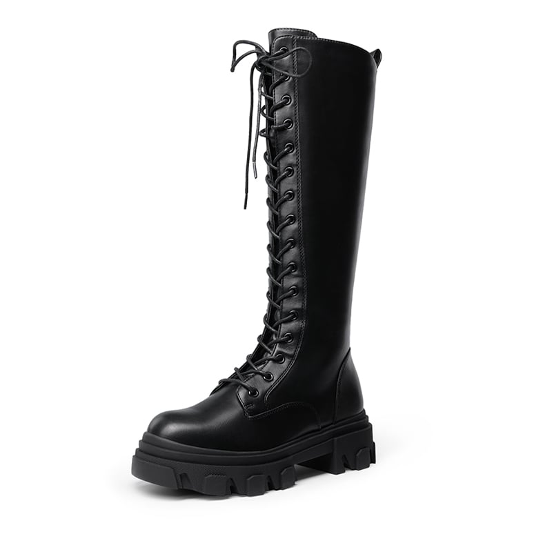 Women's lace up knee boots cheap